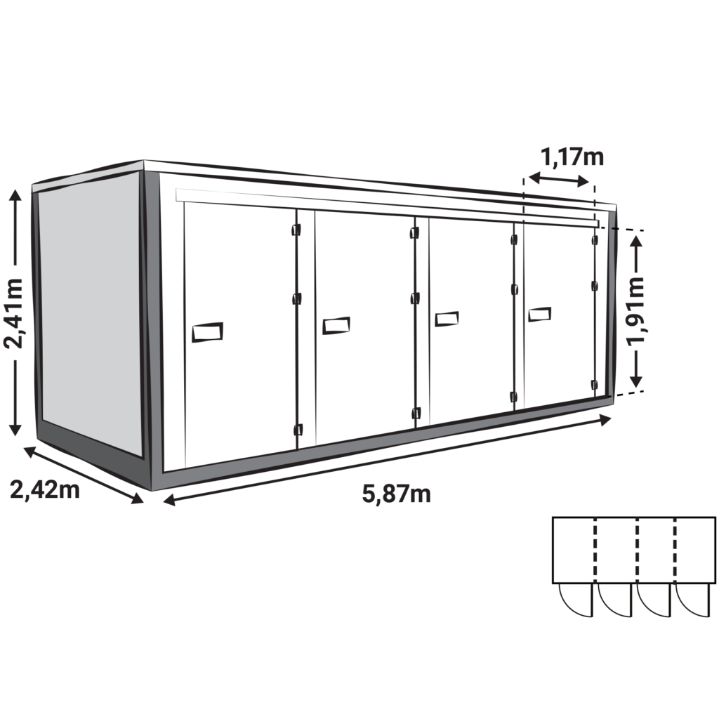 Z-Box opslagcontainer model 5; vierkant